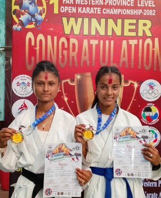 अजयमेरुकी दीपा र सीताले जिते प्रदेशस्तरीय कराँतेमा गोल्ड