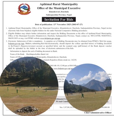 ७ करोड को लगानीमा अपीहिमालमा ‘एडभेन्चर’ क्रिकेट मैदान