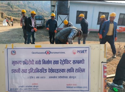 अजयमेरुमा भूकम्प प्रतिरोधी घर निर्माण तालिम सुरु